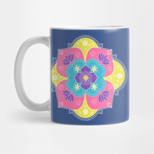 Bright Pastel Lotus Rangoli Mug